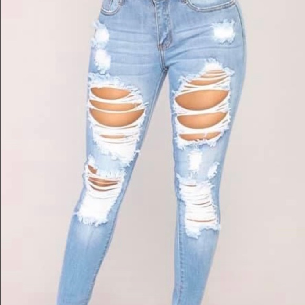 Fashion Nova distressed jeans
